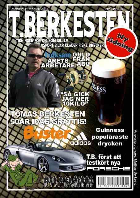 Tidningsomslag för fiktiva tidningen T.Berkesten